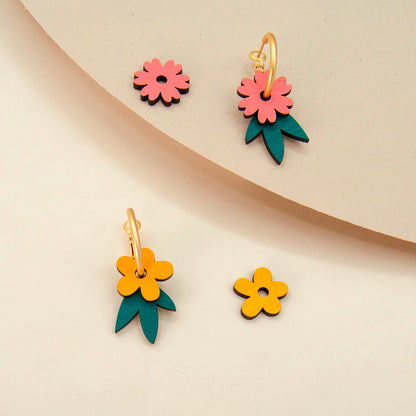 Pendientes de aro intercambiables Materia Rica - Flower Garden