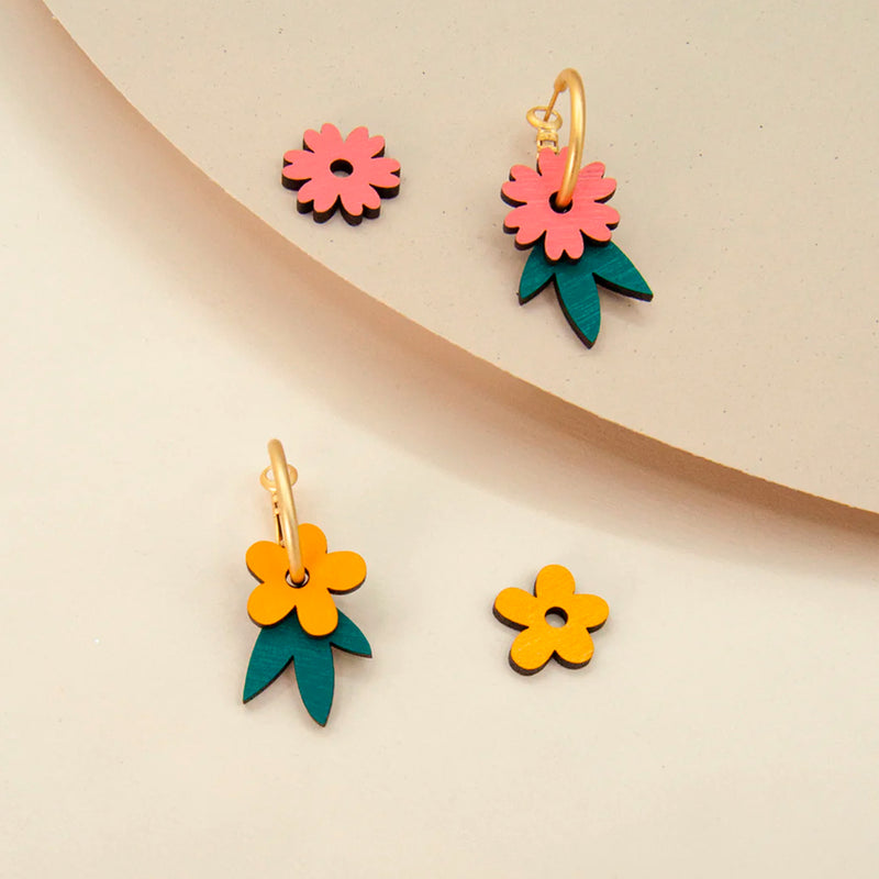 Pendientes de aro intercambiables Materia Rica - Flower Garden