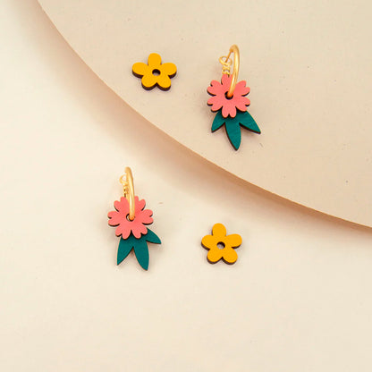 Pendientes de aro intercambiables Materia Rica - Flower Garden