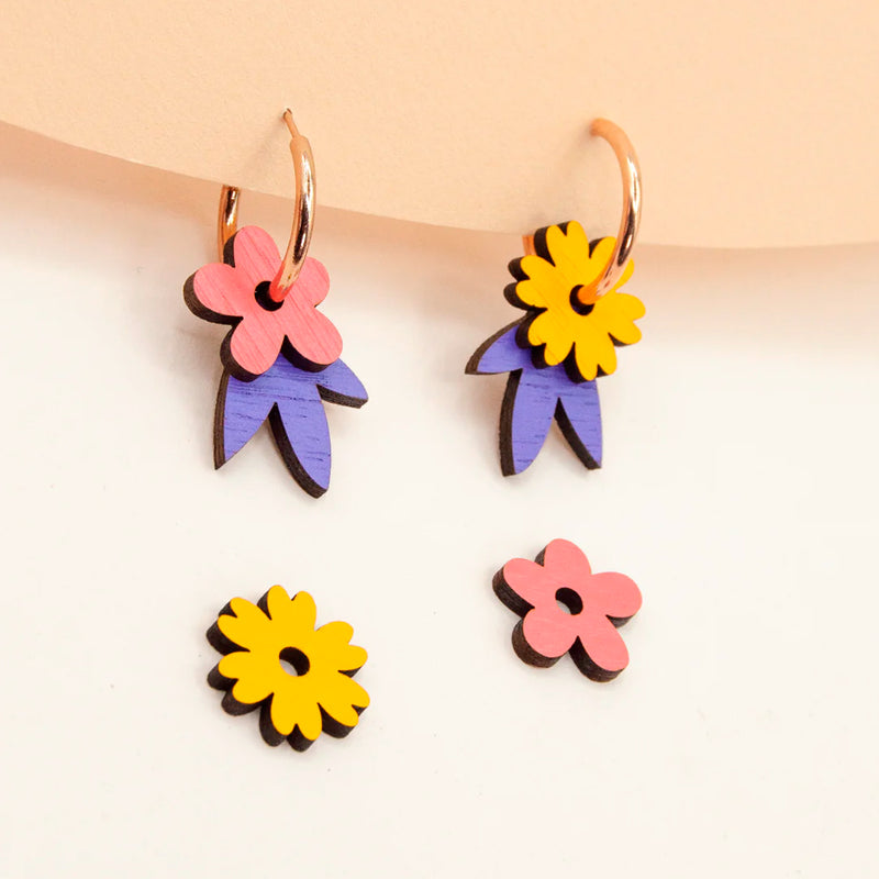Pendientes de aro intercambiables Materia Rica - Flower March