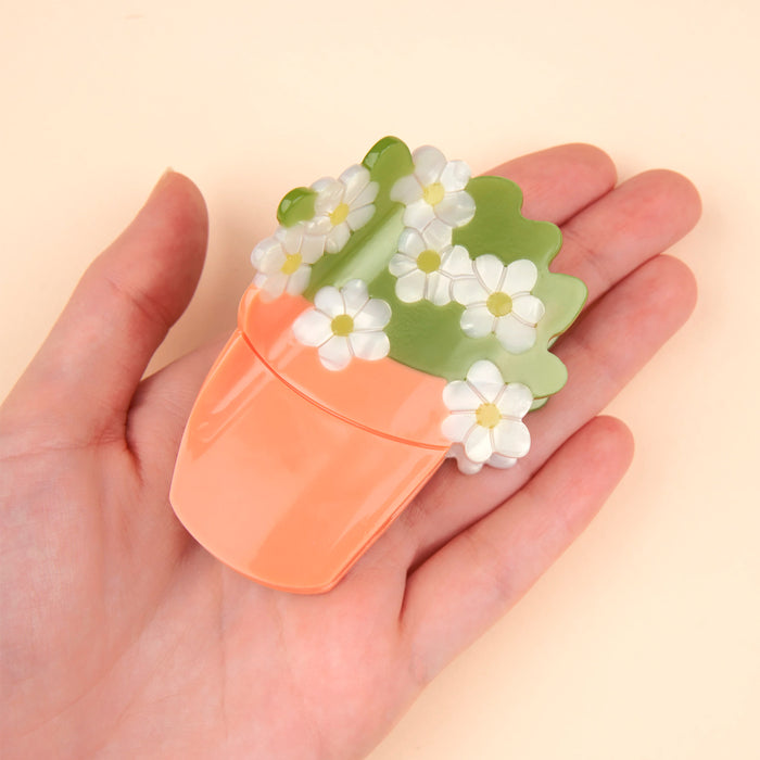 Pinza para el pelo - Maceta con Flores 🌼