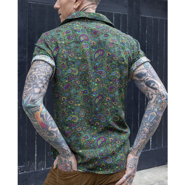 Camisa - Forest Green Paisley