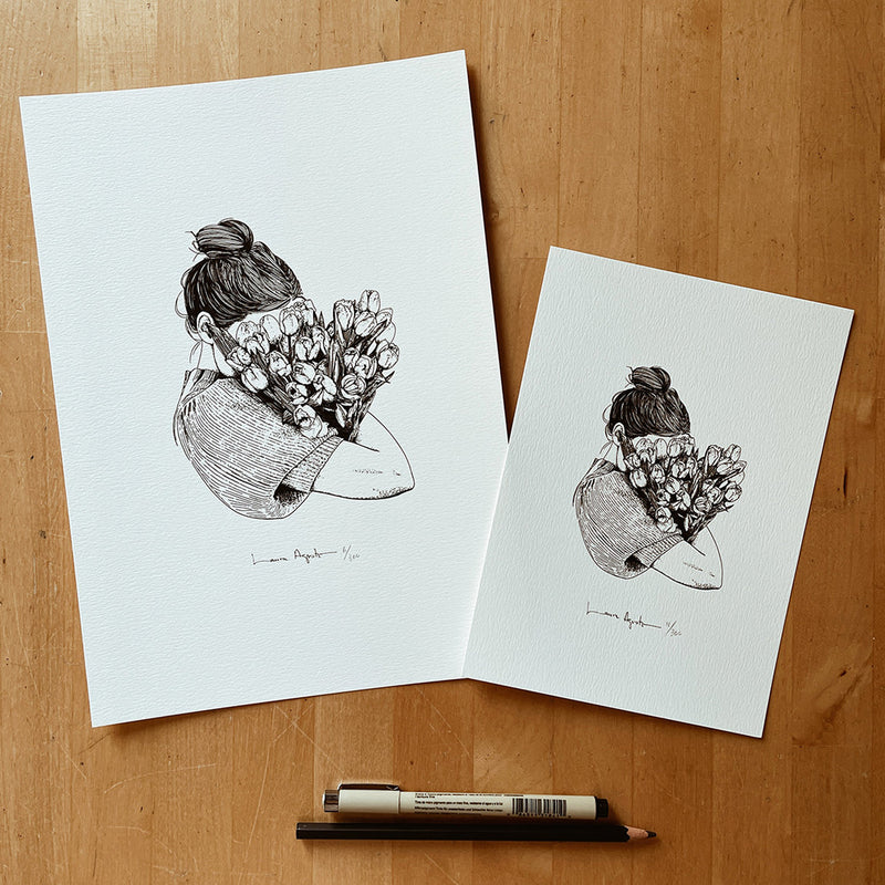 Print de Laura Agustí A4 - "Full of Tulips"