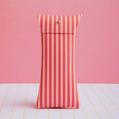 Funda de gafas Ecke - Rayas Coral y Rojo