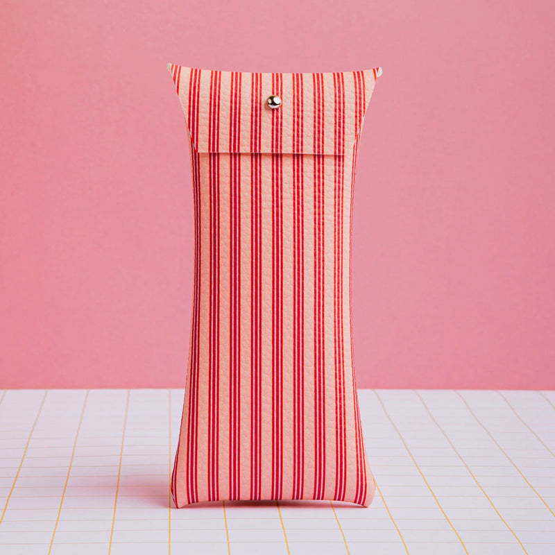 Funda de gafas - Rayas Coral y Rojo
