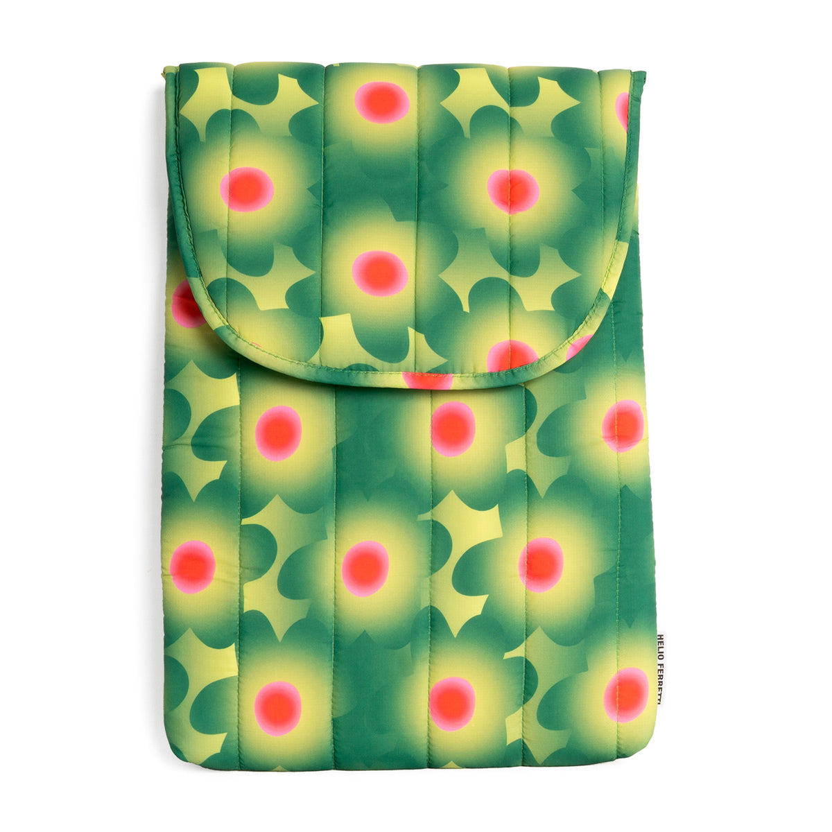 Funda portátil 13"/14" - Puffy Floral Verde