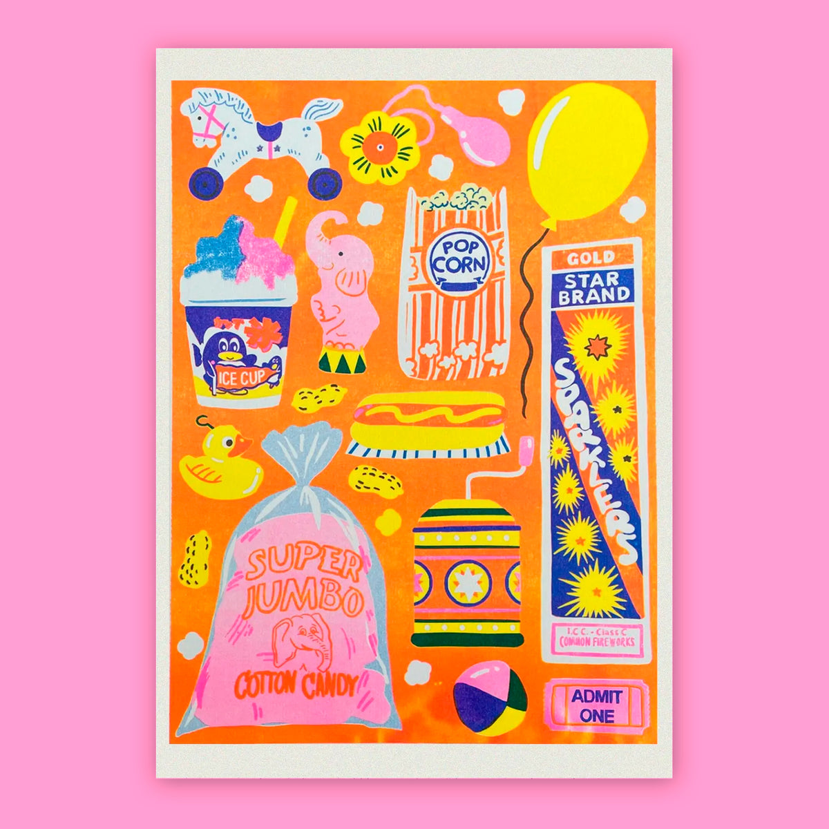Print de Naomi Wilkinson A4 - "Funfair" 🍿🎈