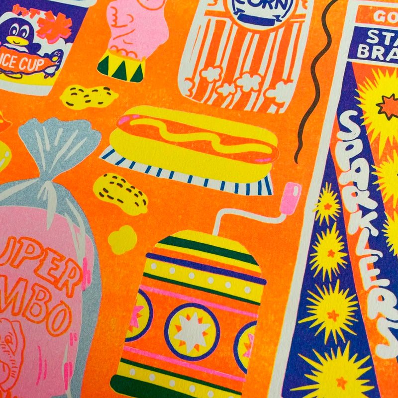 Print de Naomi Wilkinson A4 - "Funfair" 🍿🎈