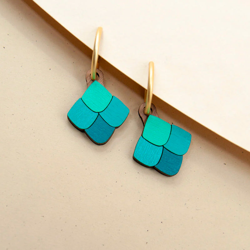 Pendientes de aro Materia Rica - Gaudí Scales Green