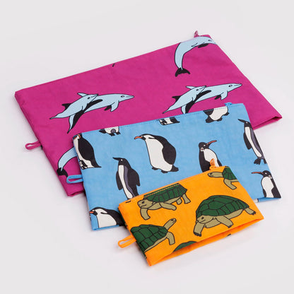 Bolsitas con cremallera Baggu - Vacation Animals 🐢🐬🐧