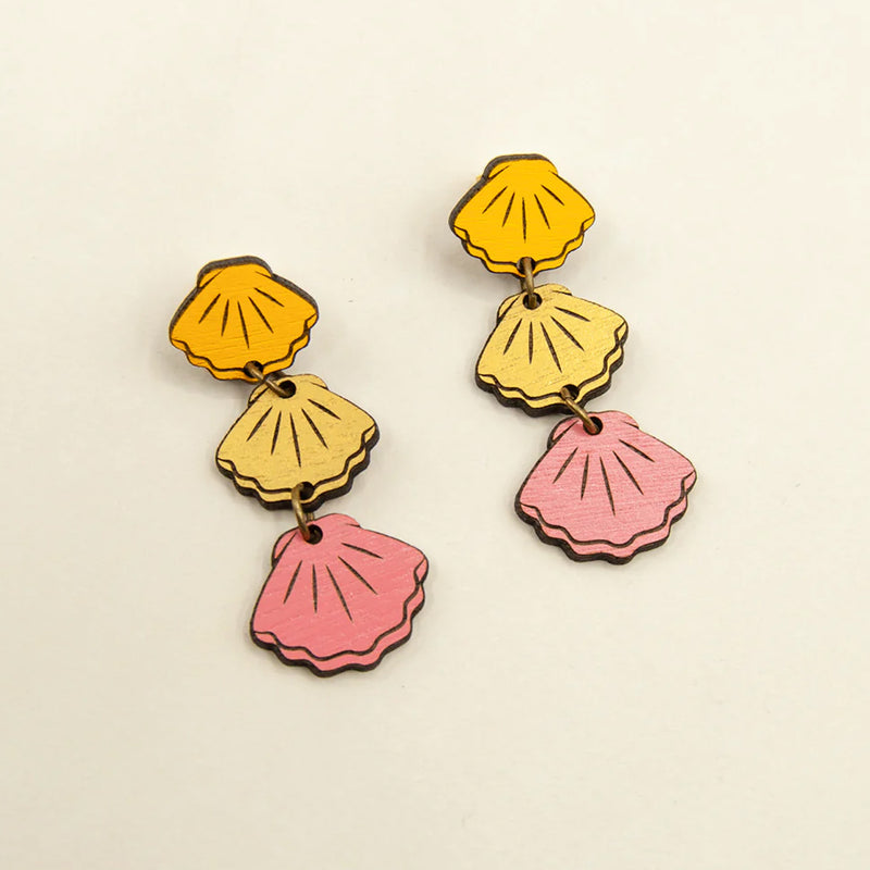 Pendientes Materia Rica - Golden Beach Seashells