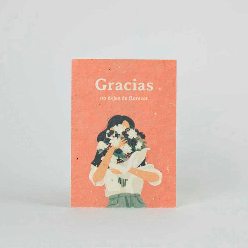 Postal plantable - "Gracias, no dejes de florecer"