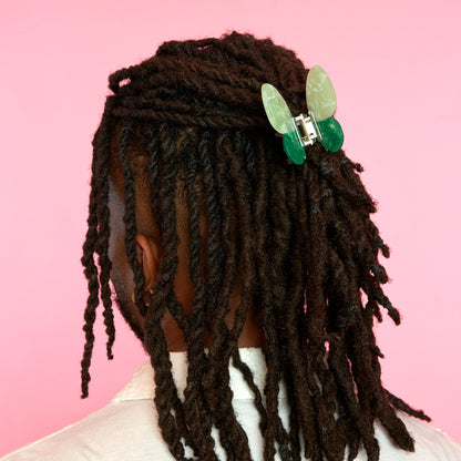 Pinza para el pelo - Mariposa verde