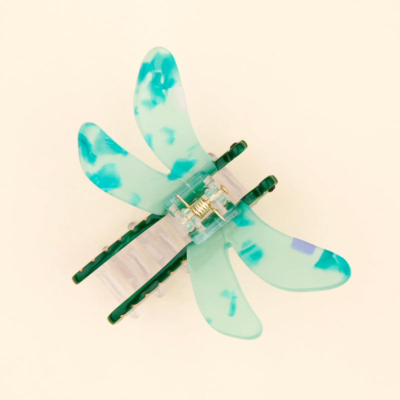 Pinza para el pelo - Libélula Verde