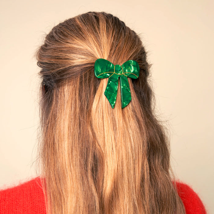 Pasador de pelo grande - Lazo Verde