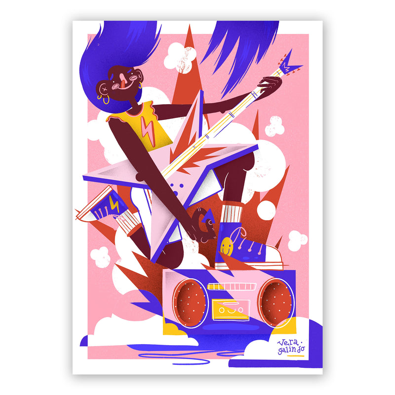 Print de Vera Galindo A5 - "Let's Rock"