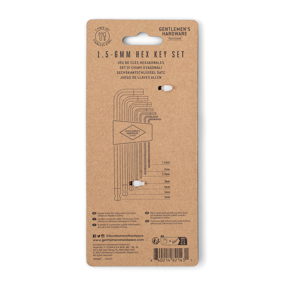 Juego de llaves hexagonales para bicicletas
