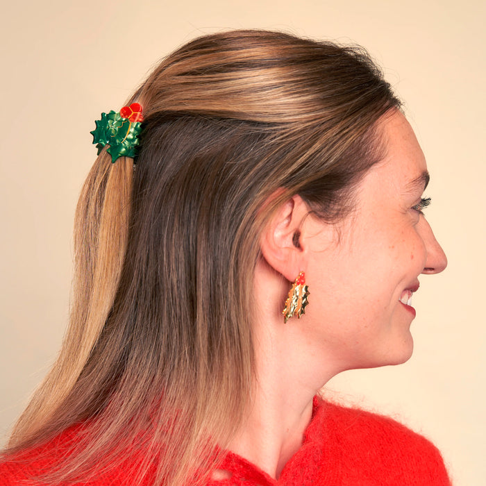 Minipinza para el pelo - Acebo 🎅🏻