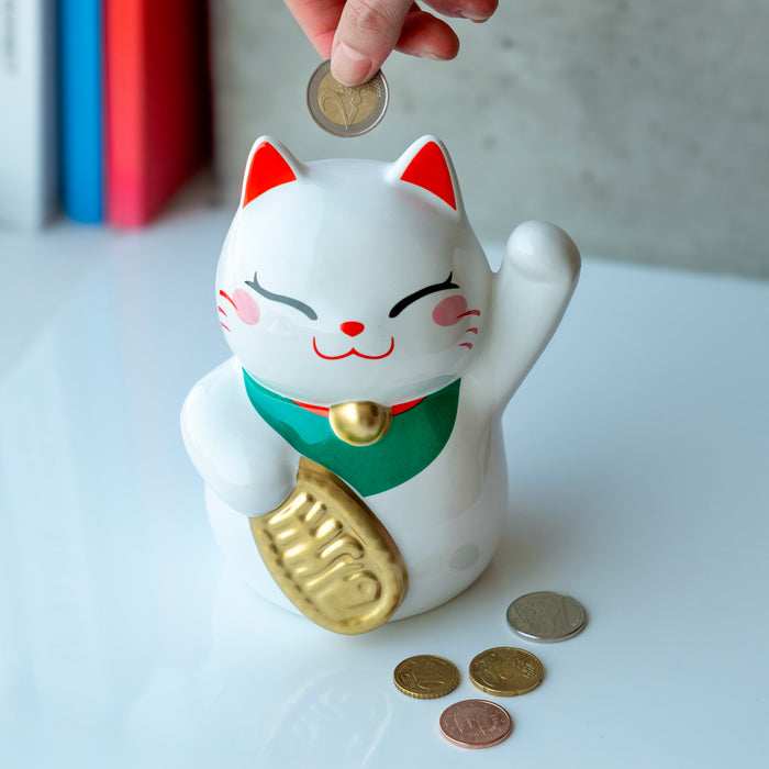 Hucha - Lucky Cat Blanco 🐱🍀