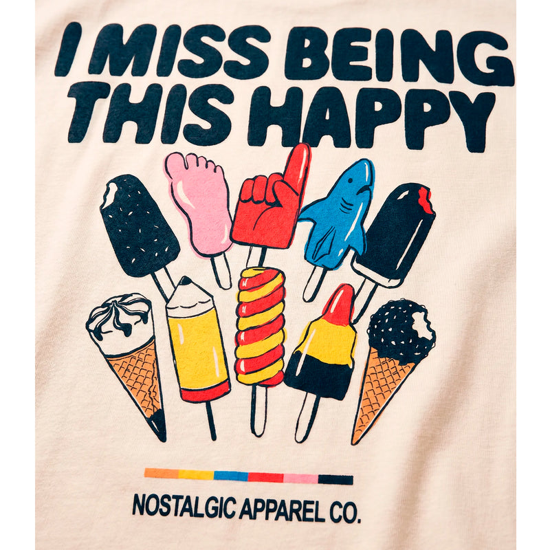 Camiseta Nostalgic Apparel - "I miss being this happy" Cropped 🍦