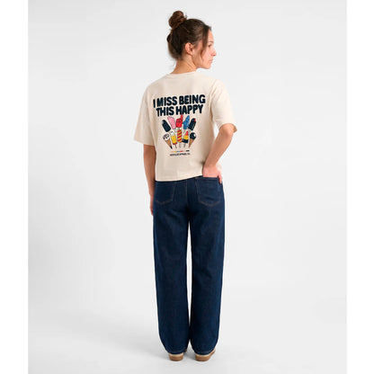 Camiseta Nostalgic Apparel - "I miss being this happy" Cropped 🍦