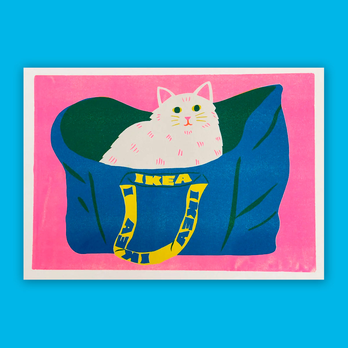 Print de Naomi Wilkinson A3 - "Ikea Bag Cat" 🐱