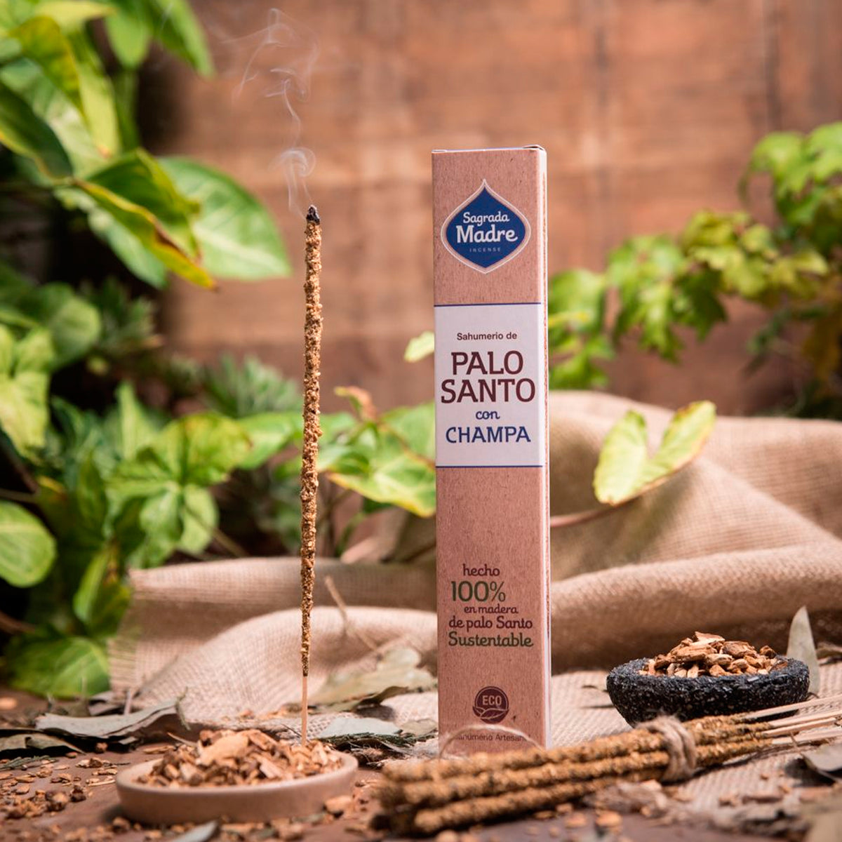 Incienso Sagrada Madre - Palo Santo con Champa