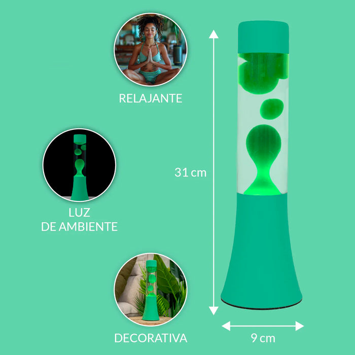 Lámpara de lava mini Fisura - Monocromática Verde