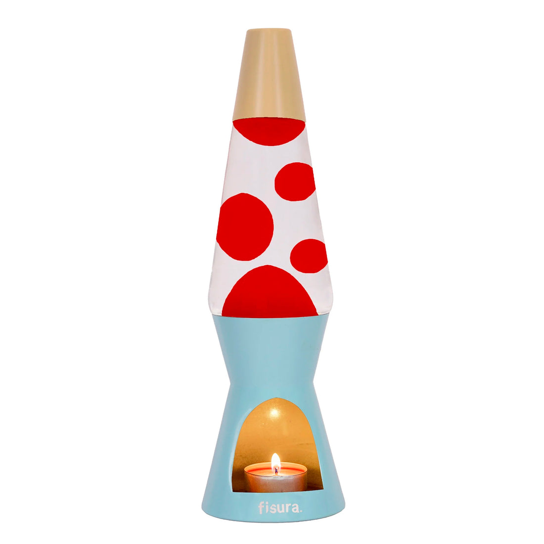 Lámpara de lava Vela Fisura - Beige, rojo y azul