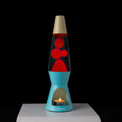 Lámpara de lava Vela Fisura - Beige, rojo y azul