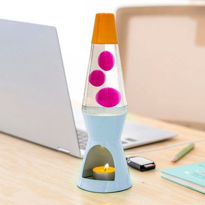 Lámpara de lava Vela Fisura - Naranja, rosa y azul