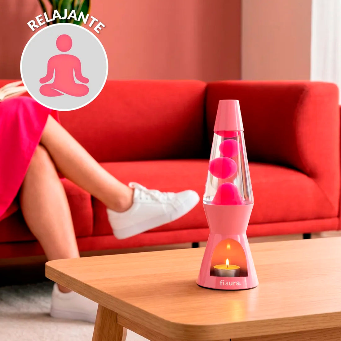 Lámpara de lava Vela Fisura - Rosa