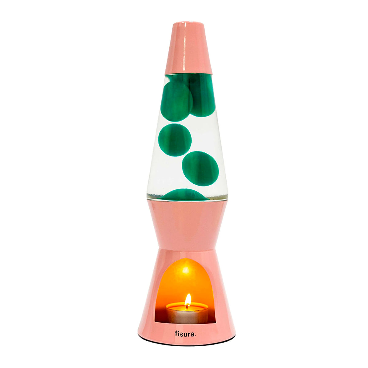 Lámpara de lava Vela Fisura - Rosa y verde