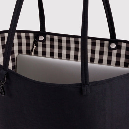 Bolso Tote Reversible Grande Baggu - Black Mix