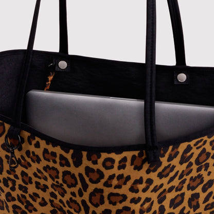 Bolso Tote Reversible Grande Baggu - Leopard Mix