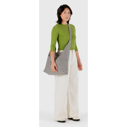 Bolso Large Baggu - Black &amp; White Gingham
