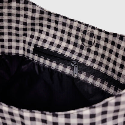 Bolso Large Baggu - Black &amp; White Gingham