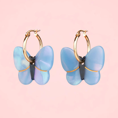 Pendientes - Mariposa lavanda