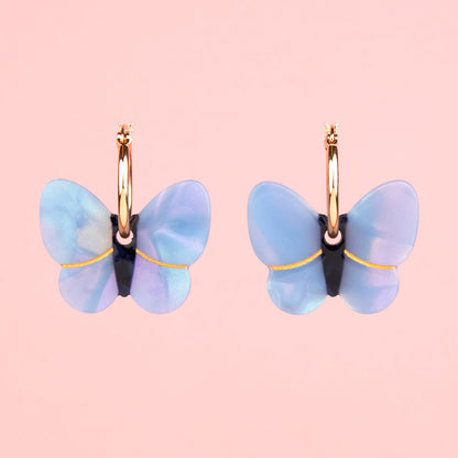 Pendientes - Mariposa lavanda