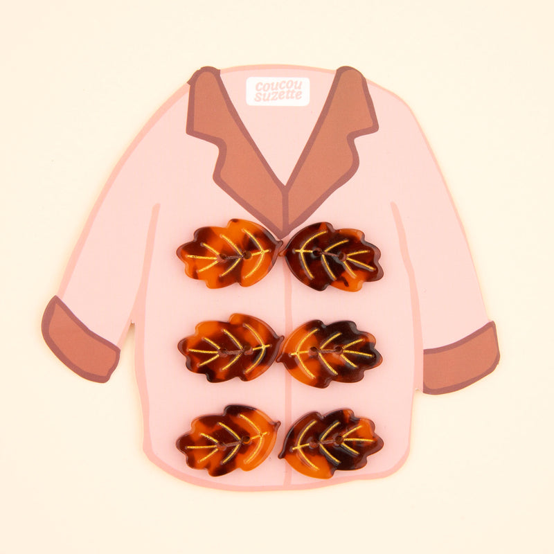 Set de 6 botones - Hoja 🍂