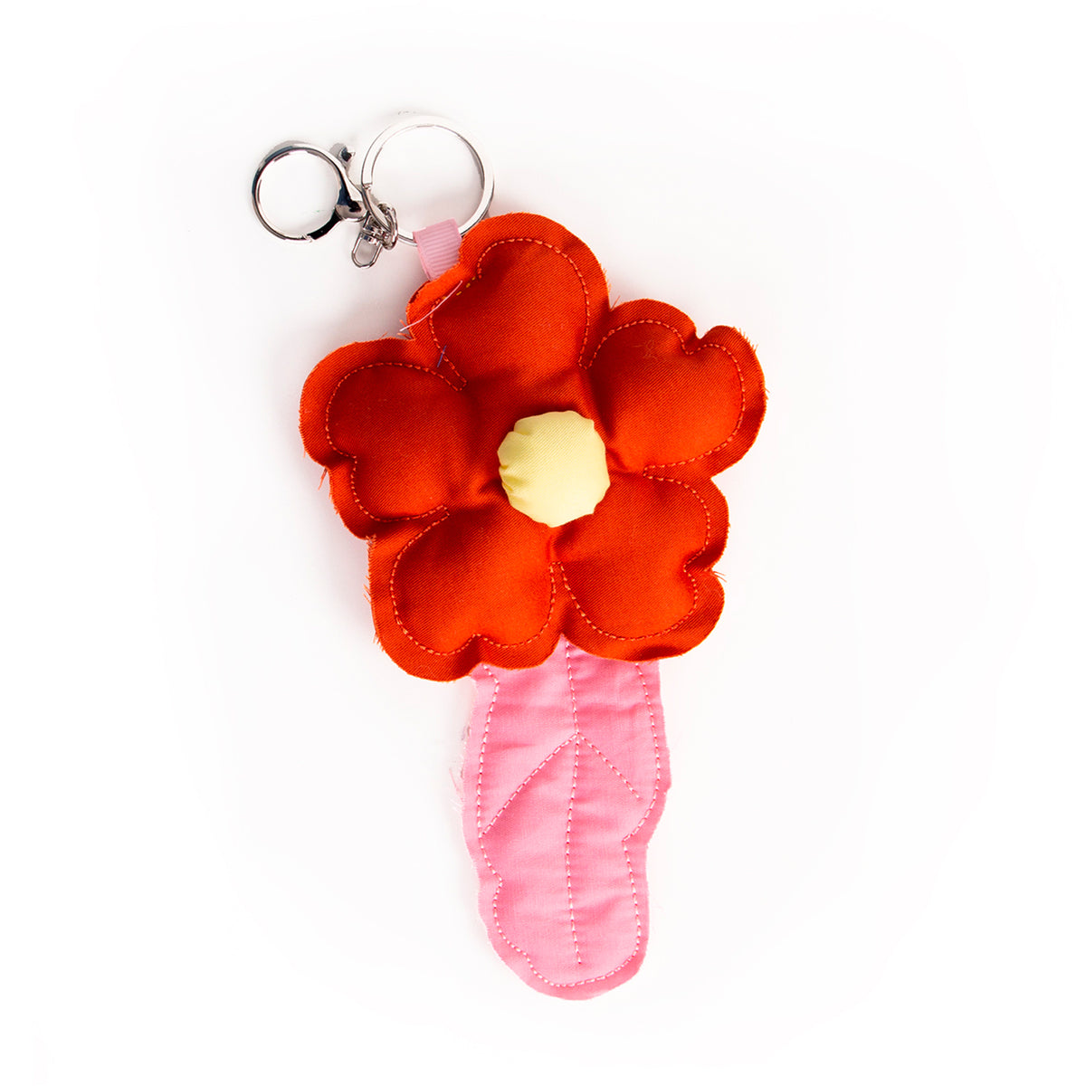 Llavero - Flor Puffy Naranja