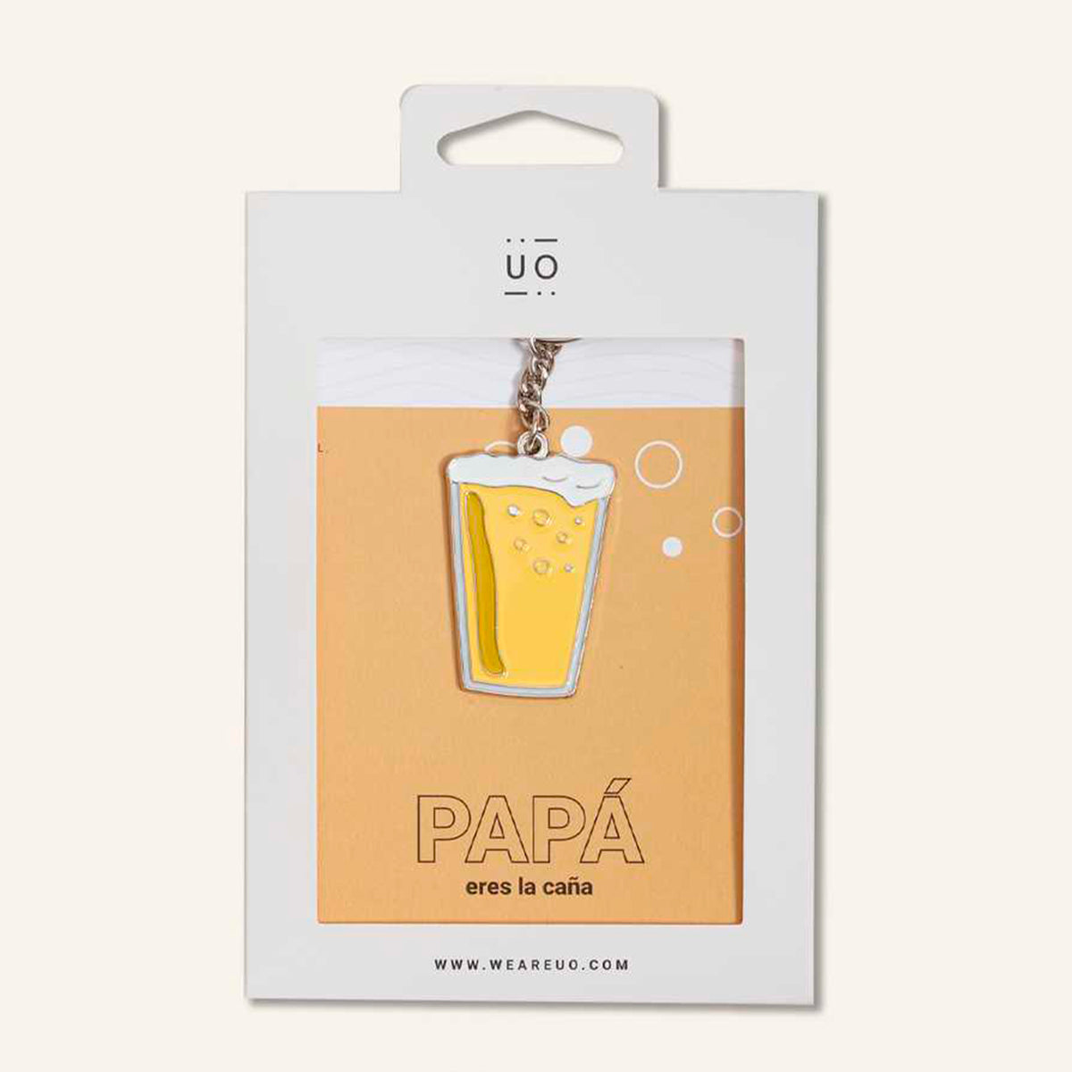 Llavero metálico UO - "Papá, eres la caña" 🍺