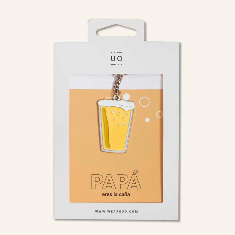 Llavero metálico UO - "Papá, eres la caña" 🍺