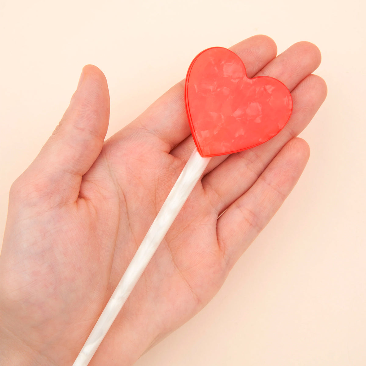 Palillo para el pelo - Piruleta Corazón