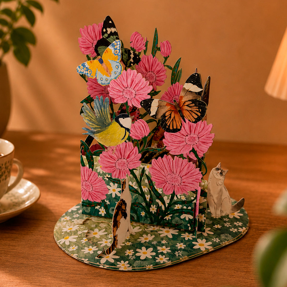 Postal 3D - Pop-up Jardín de Mariposas 🦋