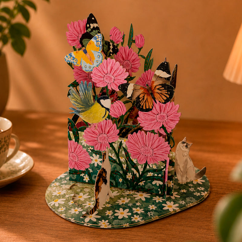 Postal 3D - Pop-up Jardín de Mariposas 🦋