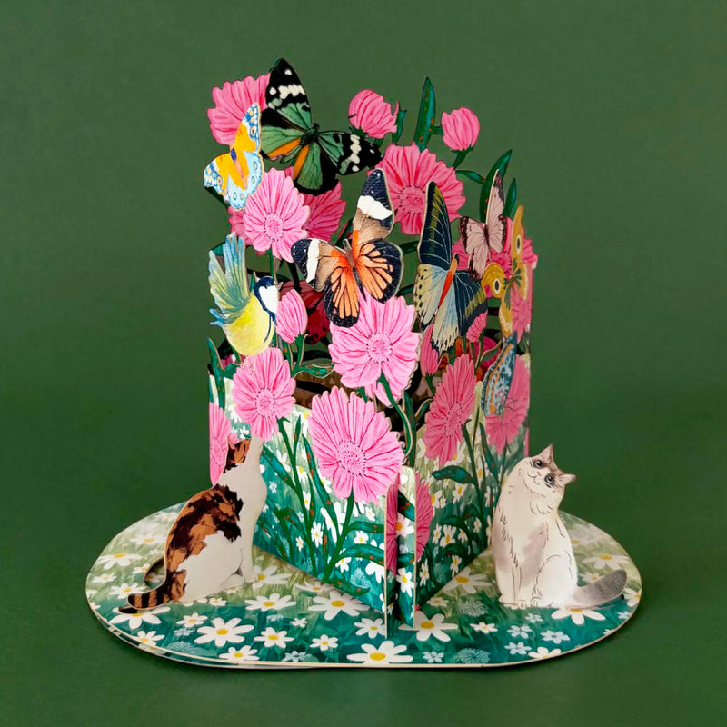 Postal 3D - Pop-up Jardín de Mariposas 🦋