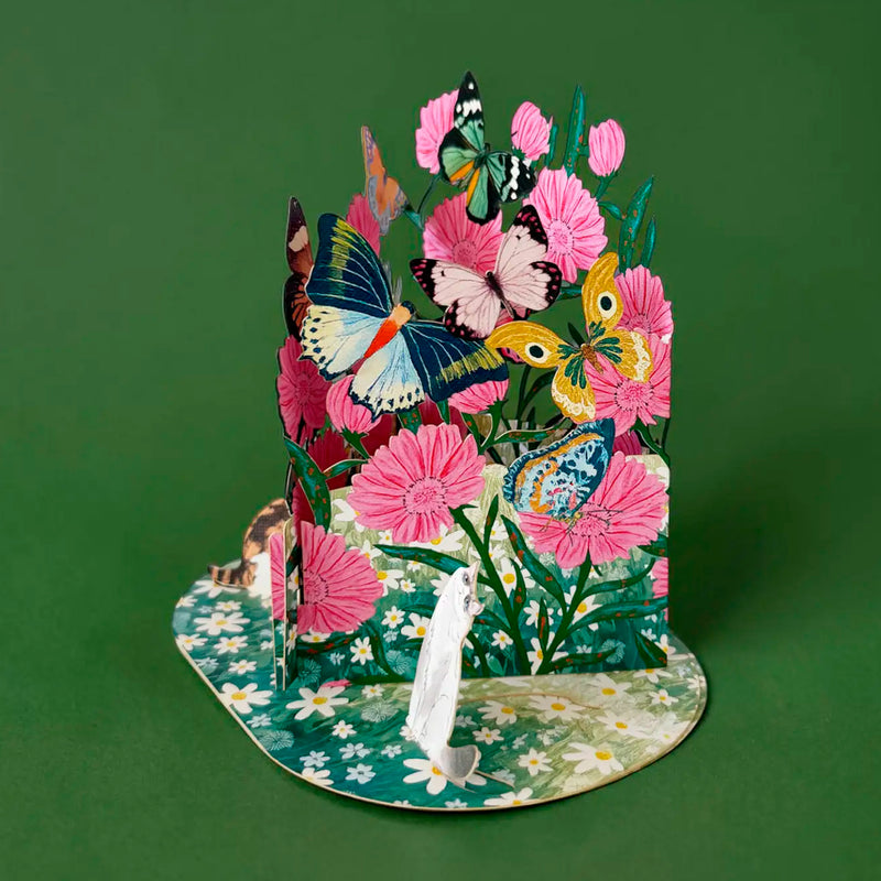 Postal 3D - Pop-up Jardín de Mariposas 🦋