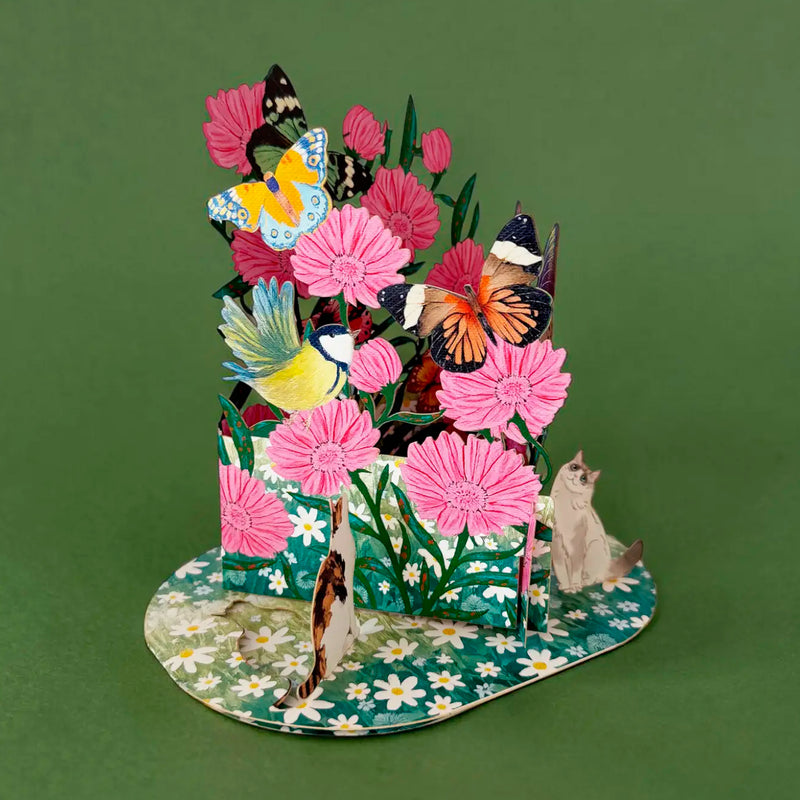 Postal 3D - Pop-up Jardín de Mariposas 🦋
