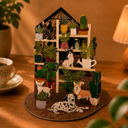Postal 3D - Pop-up Perros Botánicos 🐶🌿